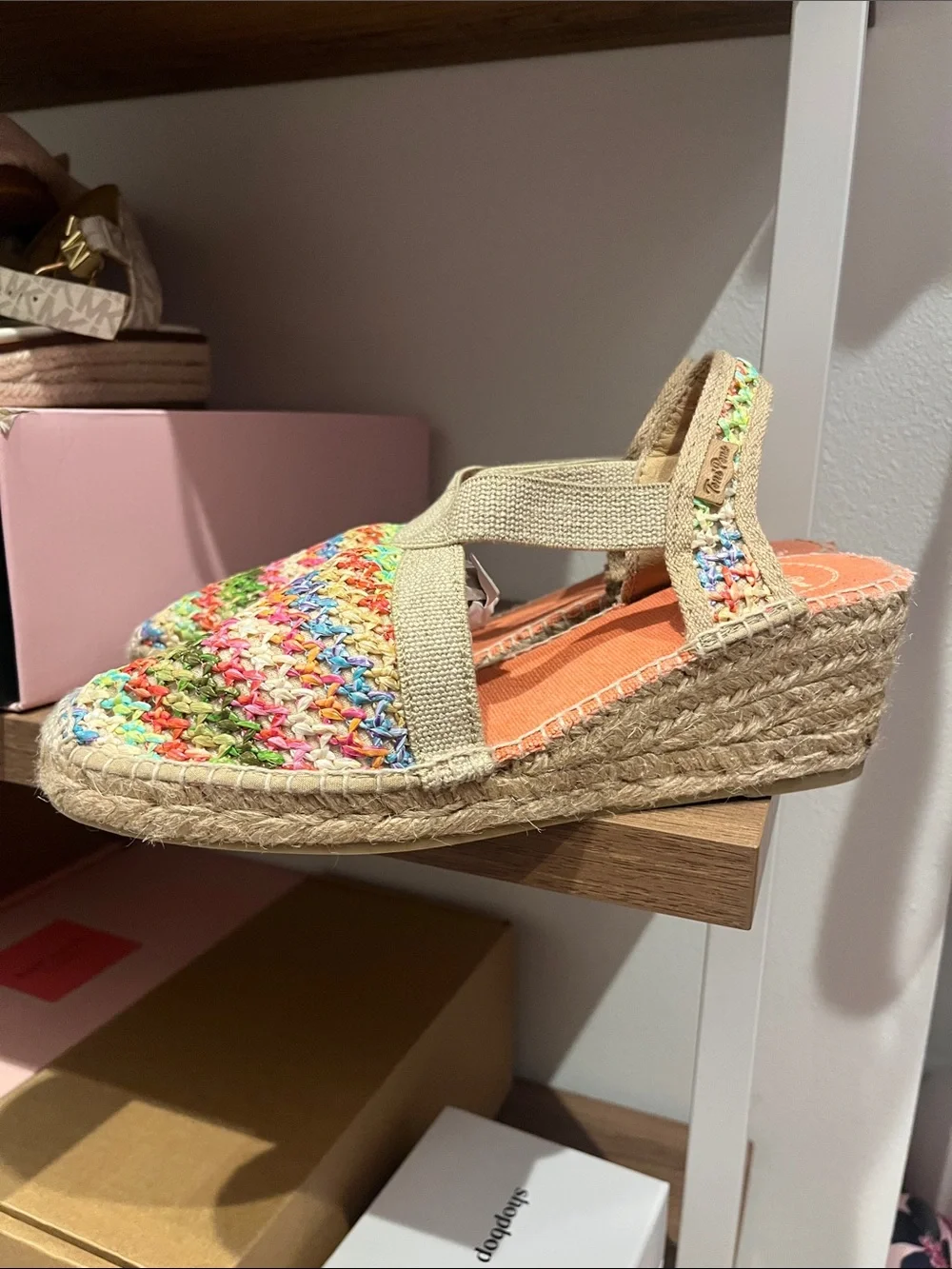 Toni Pons Terra Wedge Espadrille (Sz 39) Multi Beige
